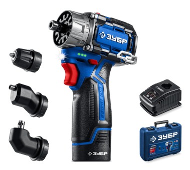 Дрель-шуруповерт DB-125-21 ЗУБР Профессионал КОМБИ #2, 12 В, 45 Н·м, 1 АКБ тип Т7 (2 А·ч)