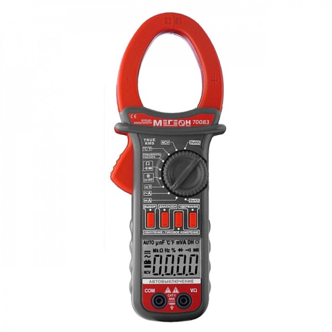 Цифровые токоизмерительные клещи, мультиметр МЕГЕОН 70083 Цифровые токоизмерительные клещи, мультиметр МЕГЕОН 70083