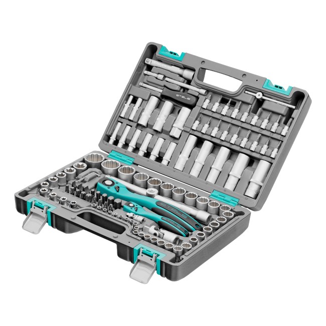 Набор инструментов 1/2", 1/4", CrV 109 предмета Stels Набор инструментов 1/2", 1/4", CrV 109 предмета Stels