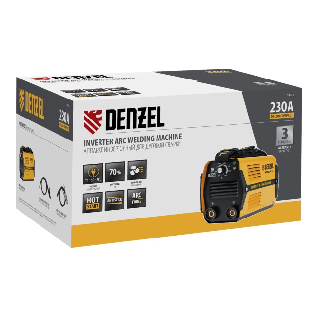 Аппарат инверторный дуговой сварки DS-230 Compact Denzel Аппарат инверторный дуговой сварки DS-230 Compact Denzel