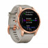 Часы Garmin Fenix 7S Solar цвета розовое золото с песочным силиконовым ремешком