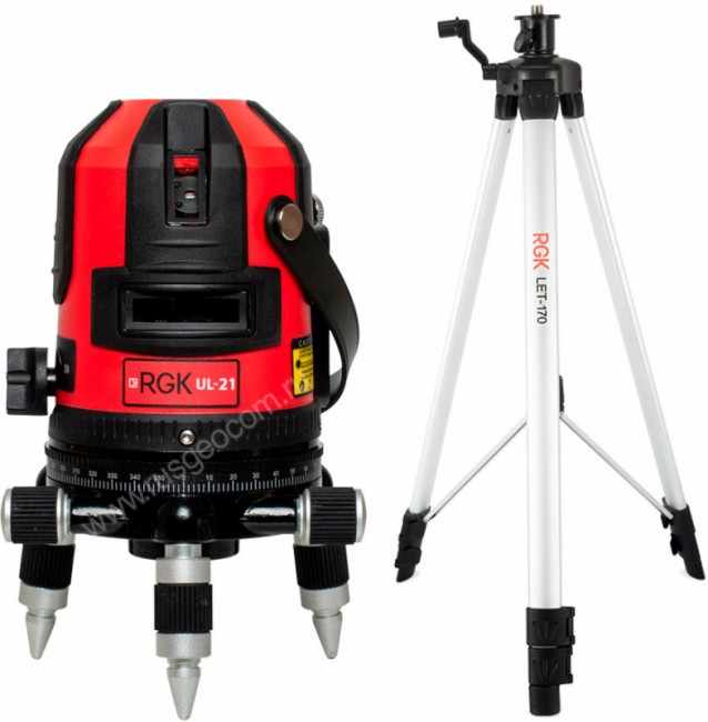 Лазерный уровень RGK UL-21 + штатив RGK LET-170 Лазерный уровень RGK UL-21 + штатив RGK LET-170