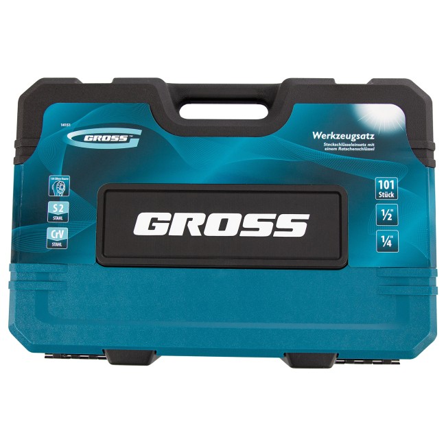Набор инструментов 1/4", 1/2", CrV 101 предмет Gross Набор инструментов 1/4", 1/2", CrV 101 предмет Gross