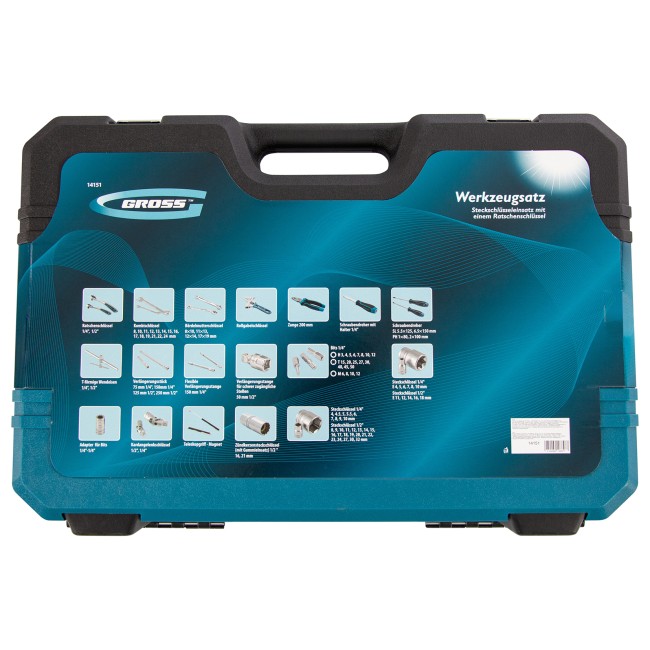 Набор инструментов 1/4", 1/2", CrV 101 предмет Gross Набор инструментов 1/4", 1/2", CrV 101 предмет Gross