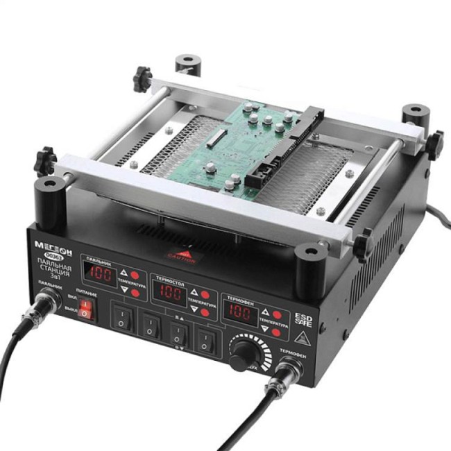 Цифровая паяльная станция 3 в 1 МЕГЕОН 00363 Цифровая паяльная станция 3 в 1 МЕГЕОН 00363