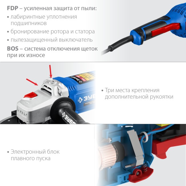 Угловая шлифмашина УШМ-П230-2000 П ЗУБР