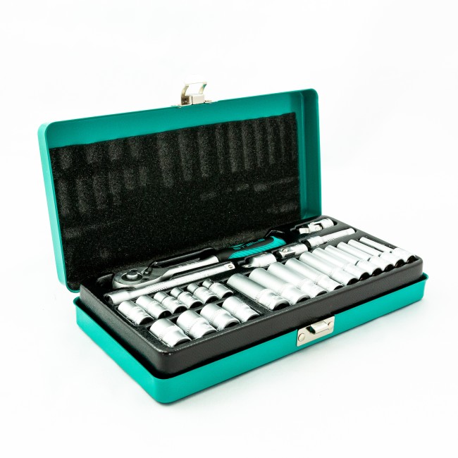 Набор торцевых головок с трещоткой 1/2", 1/4" 68 предметов Stels