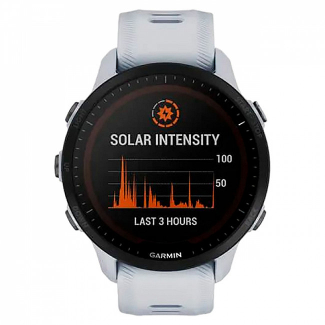Часы Garmin Forerunner 955 Solar с белым ремешком Часы Garmin Forerunner 955 Solar с белым ремешком