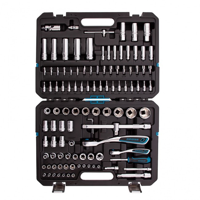 Набор инструментов 1/4", 1/2" CrV 109 предметов Gross Набор инструментов 1/4", 1/2" CrV 109 предметов Gross