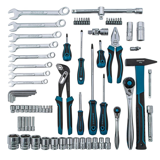 Набор инструментов 1/4", 1/2" CrV 76 предметов Gross Набор инструментов 1/4", 1/2" CrV 76 предметов Gross