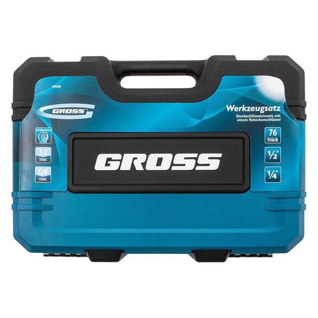 Набор инструментов 1/4", 1/2" CrV 76 предметов Gross Набор инструментов 1/4", 1/2" CrV 76 предметов Gross