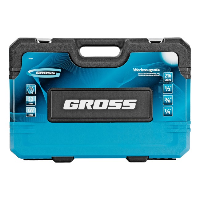 Набор инструментов 1/2", 3/8", 1/4" CrV 216 предметов Gross Набор инструментов 1/2", 3/8", 1/4" CrV 216 предметов Gross