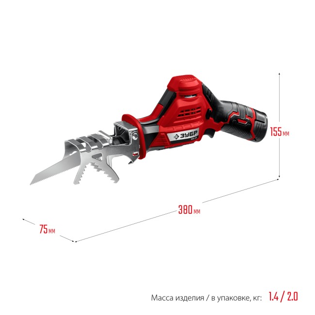 Сабельная пила СПЛ-125-21 ЗУБР 1 АКБ