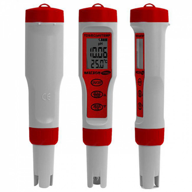 Тестер воды 4 в 1 (солемер/кондуктометр/pH- метр/термометр) МЕГЕОН 17002 Тестер воды 4 в 1 (солемер/кондуктометр/pH- метр/термометр) МЕГЕОН 17002