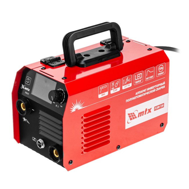 Аппарат инвертор. полуавтомат. cварки FCAW-130, 130 А, ПВ 60% MTX Аппарат инвертор. полуавтомат. cварки FCAW-130, 130 А, ПВ 60% MTX