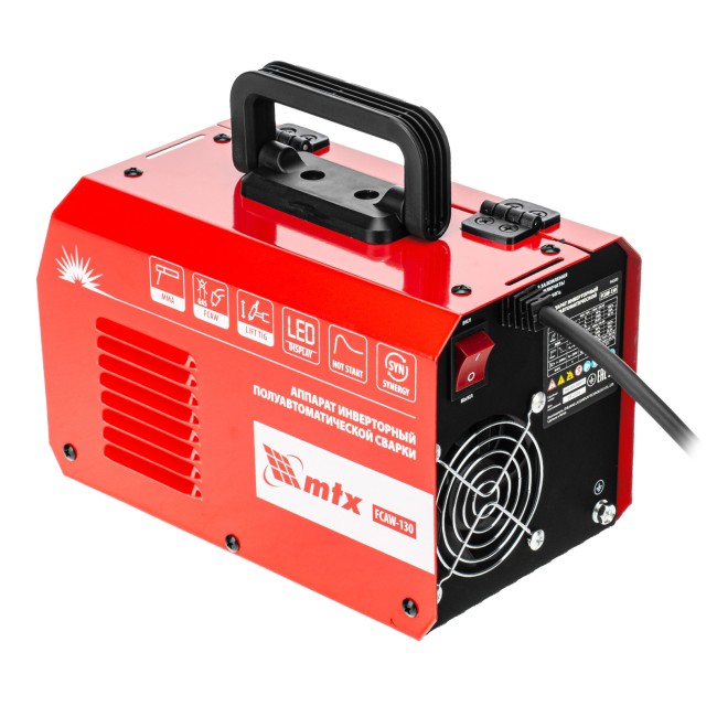Аппарат инвертор. полуавтомат. cварки FCAW-130, 130 А, ПВ 60% MTX Аппарат инвертор. полуавтомат. cварки FCAW-130, 130 А, ПВ 60% MTX