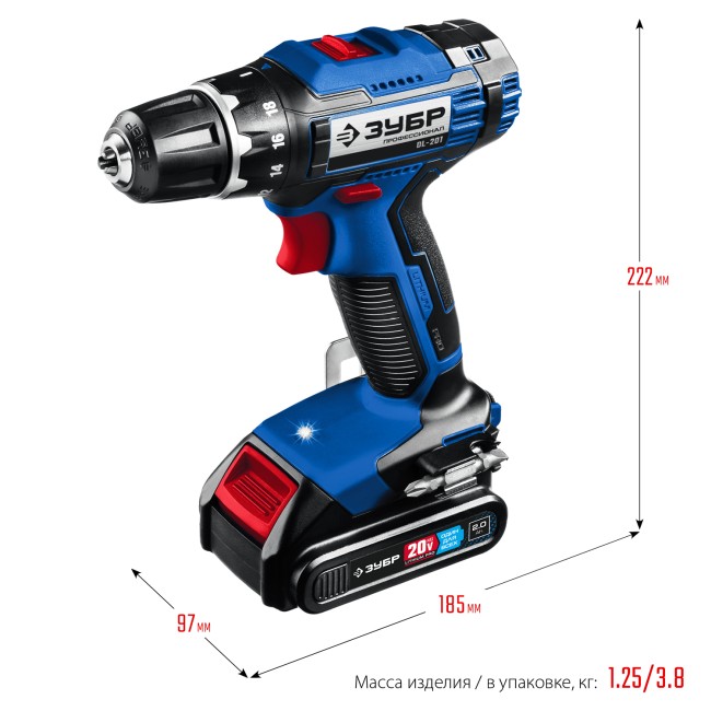 Дрель-шуруповерт DL-201-22 ЗУБР 2 АКБ Дрель-шуруповерт DL-201-22 ЗУБР 2 АКБ