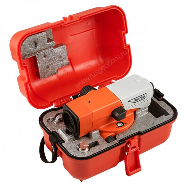 Комплект оптический нивелир RGK N-24 с поверкой + штатив S6-N + рейка AMO S3 Комплект оптический нивелир RGK N-24 с поверкой + штатив S6-N + рейка AMO S3