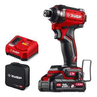 Бесщеточный ударный винтоверт ВБУ-180-21 ЗУБР 20 В, 180 Н·м, 1 АКБ LMS (2 А·ч) Бесщеточный ударный винтоверт ВБУ-180-21 ЗУБР 20 В, 180 Н·м, 1 АКБ LMS (2 А·ч)