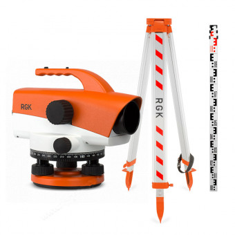 Комплект оптический нивелир RGK C-32 штатив рейка - 3 в 1 с поверкой Комплект оптический нивелир RGK C-32 штатив рейка - 3 в 1 с поверкой