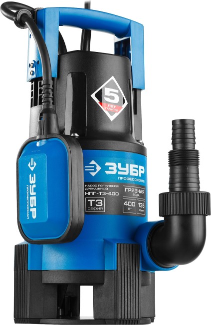 Дренажный насос для грязной воды, Профессионал НПГ-Т3-400 ЗУБР 400 Вт