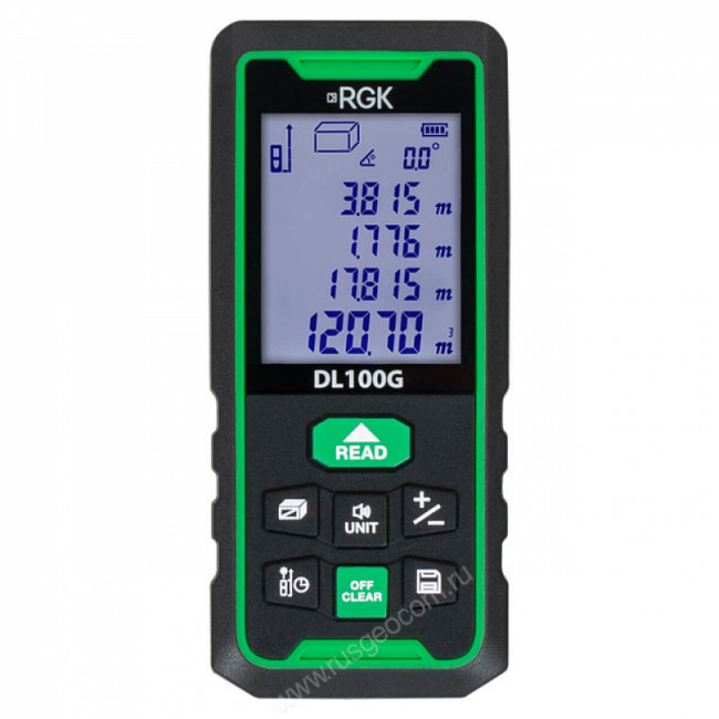 Лазерный дальномер RGK DL100G (с поверкой) - зеленый луч