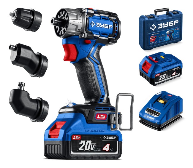 Бесщеточная модульная дрель-шуруповерт DB-50-42-H3 ЗУБР КОМПАКТ Комби #3, 20 В, 50 Н·м, 2 АКБ LMS (4 А·ч)