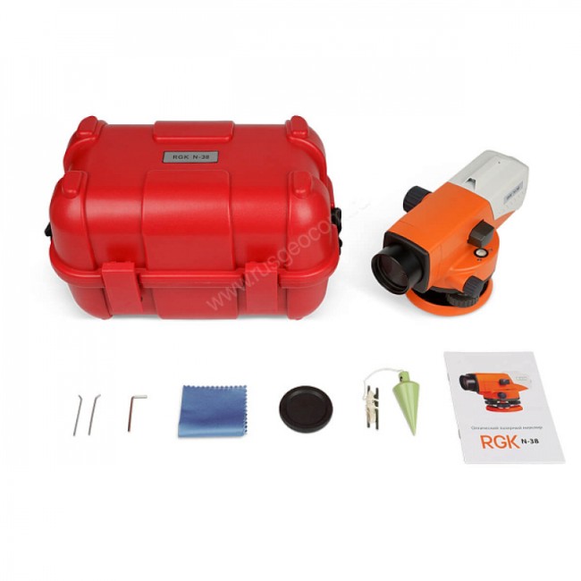 Комплект оптический нивелир RGK N-38 + штатив S6-N + рейка AMO S4 Комплект оптический нивелир RGK N-38 + штатив S6-N + рейка AMO S4