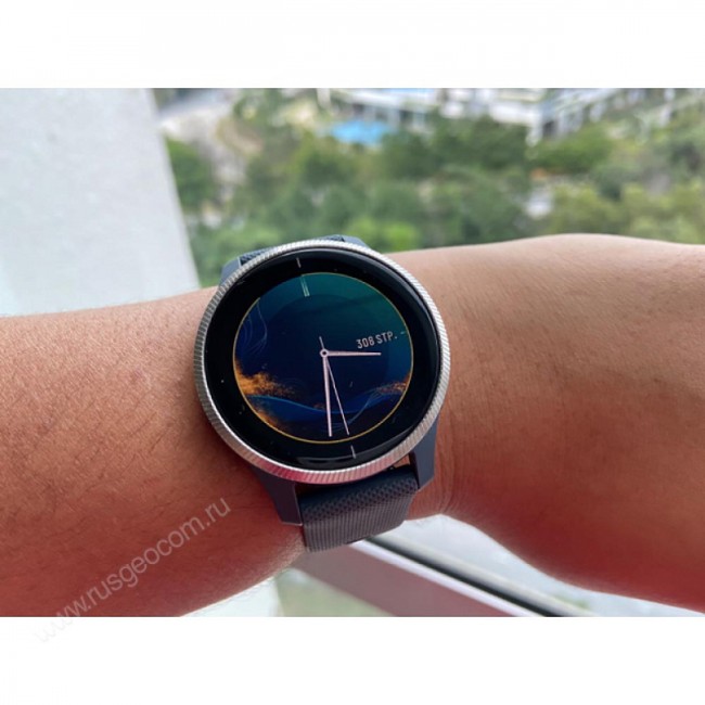 Часы Garmin Venu синий гранит с серебристым безелем